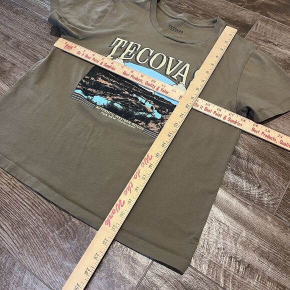 Tecovas Tee Shirt Women's S Brown Green Short Sleeve Western Goods Texas Graphic - Picture 7 of 7